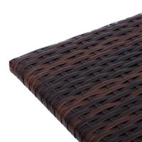 Outsunny Conjunto de 3 Peças de Rattan Conjunto de 2 Cadeiras e Mesa para Pátio Varanda Jardim Dobrável Desenho Trançado Elegante Mesa de 60x60x72 cm Cor Marrom(m-10)