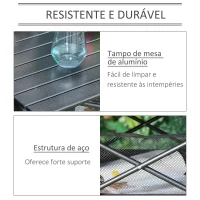 Outsunny Mesa de camping dobrável amplo espaço de armazenamento com malha e bolsa de transporte 70x70x69 cm Preto(m-4)