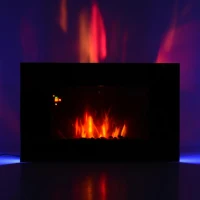 HOMCOM Lareira Eléctrica de Parede 1000/2000W Comando a Distância 90x9.5x56cm(m-5)
