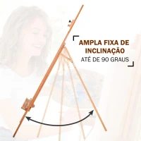 HOMCOM Cavalete de Pintura Cavalete de Madeira de Faia de Desenho para Estúdio com Altura Ajustável 65x44x174-230 cm Madeira(m-4)