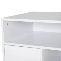 HOMCOM Armário de Escritório para Impressora Multifuncional com Prateleiras e Amplo Espaço de Armazenamento 60x50x65,5 cm Branco(m-10)
