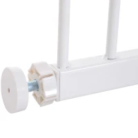 PawHut Barreira de Segurança para Animais de Estimação Extensível para Escadas e Portas Barreira de Segurança para Cães 76-107x76 cm Branco(m-8)