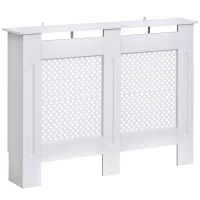 HOMCOM Cobertura de Radiador de MDF Cobertura para Radiador com Prateleira Estilo Moderno 111,5x82x19 cm Branco(m-1)