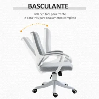 Vinsetto Cadeira de escritório giratória ergonômica com altura ajustável apoio de braço acolchoado e apoio lombar máx. 120 kg 62x69x92-102 cm Cinza(m-5)