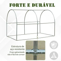Outsunny Estufa de Jardim Tipo Túnel com janelas e portas Cobertura PE Estrutura de aço 295x200x190cm Branco(m-6)