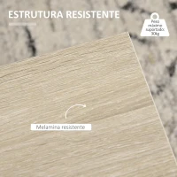 HOMCOM Mesa de Centro para Sala de Estar Mesa de Centro com Rodas 2 Prateleiras Abertas e 2 Gavetas 70x70x35cm Natural(m-6)