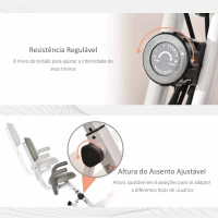 HOMCOM Bicicleta Estática Dobrável com Altura e Resistência Ajustáveis com Tela LCD e Assento com Encosto 51x97x115cm Laranja(m-5)