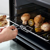 HOMCOM Mini Forno Elétrico de 32L 1600W com 3 Modos de Aquecimento Temperatura até 230 °C Temporizador Bandeja de Assar Ajustável em 3 Níveis 52,2x38,1x33,5cm Preto(m-8)