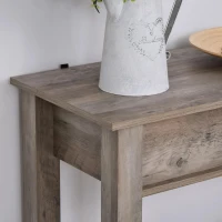HOMCOM Mesa consola tipo aparador estilo colonial com prateleira inferior espaçosa carga 60kg 120x39x81 Cinza(m-5)