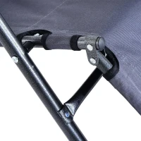 Outsunny Espreguiçadeira Reclinável Dobrável com Encosto Ajustável Apoio de Braço e Apoio para os Pés Carga 136 kg 135x60x89cm Cinza(m-11)