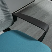 Vinsetto Cadeira de Escritório Ergonômica Giratória com Altura Ajustável Apoio para a Cabeça Apoio para os Braços e Suporte Lombar Reguláveis 63,5x63x116,5-125,5cm Azul e Cinza(m-9)
