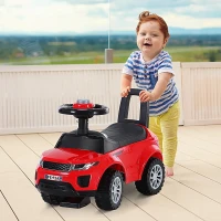 HOMCOM Carro andador para bebé sem Pedais com Alto-falante 60x38x42cm Vermelho(m-2)
