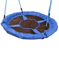 HOMCOM Baloiço para Criança tipo Ninho Baloiço Infantil Redondo acima de 3 Anos Carga Máx. 100 kg Ø100x180 cm Azul(m-9)