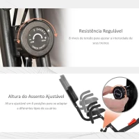 HOMCOM Bicicleta Estática Dobrável com Altura e Resistência Ajustáveis com Tela LCD e Assento com Encosto 51x97x115cm Vermelha(m-5)