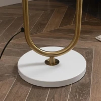 HOMCOM Candeeiro de Pé Vintage com Mesa Auxiliar Suporte para Lâmpada E27 Máx. 40W e Interruptor de Pé para Sala de Estar Dormitório Estúdio 30x44x177cm Dourado(m-8)