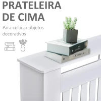 HOMCOM Cobertura Radiador Moderna de MDF com Prateleira Superior para Sala de Estar Dormitório Escritório 112x19x81cm Branco(m-4)