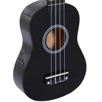 HOMCOM Ukelele de 21 Polegada para Iniciantes com Cordas de Nylon 53X17,5X6,2 cm Preto(m-7)