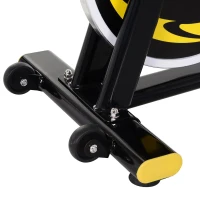 HOMCOM Bicicleta Estática Bicicleta Ciclismo Indoor com Ecrã LCD Volante de Inércia de 10kg 47x120x104.5-117cm Preto e Amarelo(m-10)
