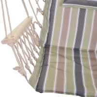 Outsunny Cadeira Rede Suspensa com Estampa em Listras Almofada de Apoio para a Cabeça Cadeira Rede Baloiço para Interior e Exterior Carga Máxima 105kg 100x106cm Multicor(m-9)