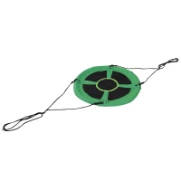 HOMCOM Balanço das crianças Balanço de árvore Forma redonda Carga de 100kg Assento em tecido Oxford Φ100x4,5 cm Preto e Verde(m-6)