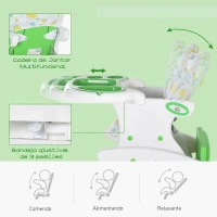 HOMCOM Cadeira para bebês acima de 6 meses 3 posições ajustáveis Acolchoado 57x59x105 cm Verde(m-7)