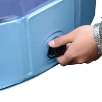 PawHut Piscina Dobrável para Cães Ø120x30 cm Banheira Portátil para Animais de Estimação PVC Antiderrapante Usos Múltiplos Interior e Exterior Azul(m-6)