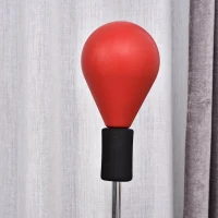 HOMCOM Punching Ball Ajustável em Altura com Base Recarregável Punching Ball de Boxe com Suporte e Luvas Ø48x136-154 cm Vermelho(m-10)