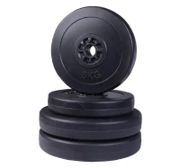 HOMCOM Conjunto de 4 discos de peso de 5 kg e 10 kg com orifício de Ø25 mm preto(m-7)