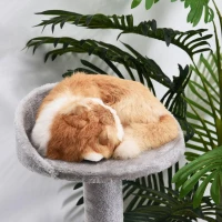 PawHut Arranhador  3 Plataformas para Arranhar 48x48x99.5 cm  de Madeira coberta  de Pelucía  Sisal(m-11)
