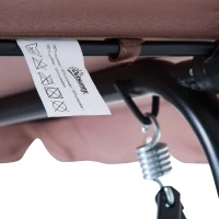 Outsunny Baloiço de Jardim de 3 Lugares Baloiço com Teto Ajustável em Ângulo para Terraço Balcão Carga Máxima 200kg Aço 172x110x153cm Marrom(m-11)