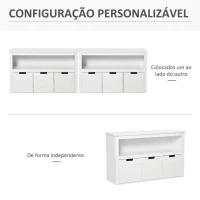 HOMCOM Aparador de Sala de Estar Armário Auxiliar de Armazenamento Moderno com Prateleira Aberta e 3 Gavetas para Dormitório Sala de Estar 102x33x61,5cm Branco(m-5)
