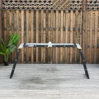 DURHAND Escada multiuso dobrável 5 em 1 com 2 placas de alumínio 70x61x11 cm Preto(m-5)