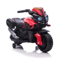 HOMCOM Moto Elétrica para Crianças a partir de 18 Meses 6V com Faróis Buzina 2 Rodas de Equilibrio Velocidade Máx. de 3km/h Motocicleta de Brinquedo 88,5x42,5x49cm Vermelho(m-1)