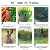 PawHut Armadilha com 2 portas para animais vivos Gaiola de captura de metal com alça 100x25x28 cm Verde escuro(m-5)