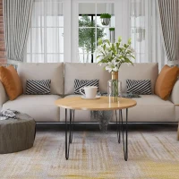 HOMCOM Pernas de mesa tipo pernas de garfo de 4 peças 3 hastes Pés de aço resistentes para móveis com protetores pretos Acessórios incluídos 12x12x71cm(m-2)