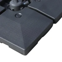 Outsunny Base para Chapéu de Sol com 4 Peças Suporte para Chapéu de Sol para Jardim Pátio Exterior 51x51x12 cm 9.8Kg Preto(m-10)