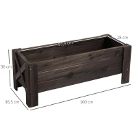 Outsunny Horta Vertical Floreira de Madeira Retangular com Pés para Flores Plantas Cultivos 100x36,5x36cm Marrom(m-3)