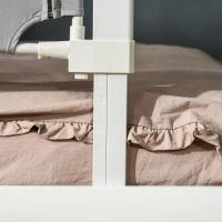 HOMCOM Barreira de Cama para Crianças de 150cm com Altura Ajustável Barreira de Cama Infantil Proteção Anti Queda com Estrutura de Alumínio 150x44x77,5-104,5cm Cinza(m-9)