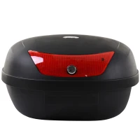 HOMCOM Mala para Motocicleta Mala para Mota Capacidade de 48L com Fechadura e 2 Chaves 59x43x33 cm Preto e Vermelho(m-4)
