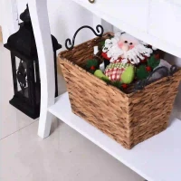 HOMCOM Mesa Tipo Consola para Sala de Estar Consola para Entrada com 2 Gavetas e Prateleira Inferior 100x33x75cm Branco(m-11)