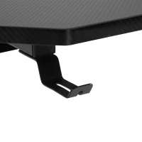 HOMCOM Secretária tipo gaming mesa de escritório com suporte para copos gancho e pés ajustáveis 120x65x74,5 cm preto(m-10)