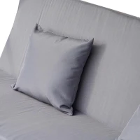 Outsunny Banco Baloiço Jardim 3 Lugares Convertível em Cama com Teto Ajustável e Bandeja para Bebidas 200x120x164 cm Cinza(m-12)