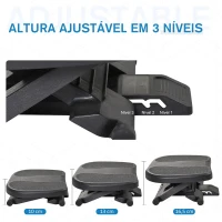 HOMCOM Apoio para os pés Altura Ajustável Massagem Alta Segurança Preto(m-7)