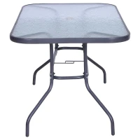 Outsunny Mesa de exterior retangular com furo 140x80x70cm Cinza carvão(m-11)