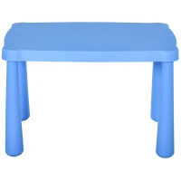 HOMCOM Mesa infantil retangular para crianças acima de 2 anos com pés e arestas redondas para interior e exterior máx. 30 kg 76,5x54,5x49,5 cm Azul(m-1)