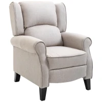 HOMCOM Poltrona Relax Com Reclinação Manual até 160° com Apoio para Pés Retrátil Esponja de Densidade Estofado em Serapilheira 77x88x102cm Cinza(m-1)