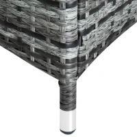 Outsunny Conjunto de 2 Espreguiçadeiras com Mesa de Vime Chaise Longue Almofadas Acolchoadas para Jardim Cinza(m-9)