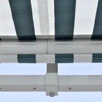 Outsunny Toldo Elétrico Retrátil 300x250cm com Função Manual com Manivela e Controle Remoto para Portas Janelas Verde e Branco(m-9)