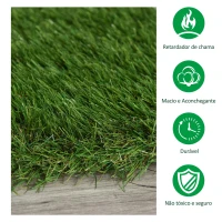 Outsunny Relva Artificial 40 mm Rolo de Relva Artificial 1x4 m Realista com Orifícios de Drenagem para Varanda Jardim Pátio Verde(m-5)