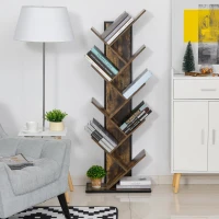 HOMCOM Estante em forma de árvore com prateleiras em 8 níveis robusto  50x28x142cm marrom(m-2)